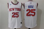 nba new york knicks #25 derrick rose new swingman home white jerseys