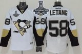 Men Pittsburgh Penguins #58 Kris Letang White 2017 Stanley Cup Finals Champions Stitched NHL Jersey