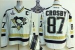 Men Pittsburgh Penguins #87 Sidney Crosby White 2014 Stadium Series Autographed 2017 Stanley Cup Finals Champions Stitched NHL Jersey