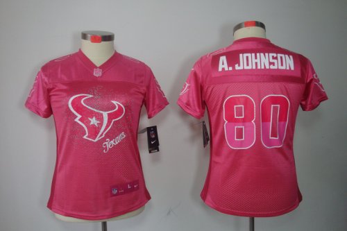nike women nfl houston texans #80 a.johnson pink [2012 fem fan]