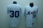 Baseball Jerseys new york mets #30 m&n white(blue strip)