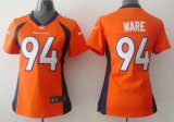 nike women nfl denver broncos #94 ware orange jerseys [new]