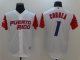 Men's Puerto Rico Baseball #1 Carlos Correa Majestic White 2017 World Baseball Classic Stitched Jersey