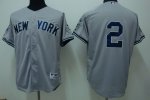 Baseball Jerseys new york yankees #2 jeter grey(2009 logo)