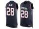 Men's Nike Houston Texans #28 Alfred Blue Navy Blue Team Color Stitched NFL Limited Tank Top Jersey