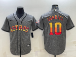 Men's Houston Astros #10 Yuli Gurriel Grey With Patch Cool Base Stitched Baseball Jersey