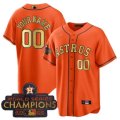Custom Houston Astros 2022 Champions Orange Gold Rush Stitched Flex Base Jerseys