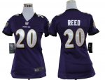 nike women nfl baltimore ravens #20 reed purple jerseys