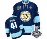 Men's Reebok Pittsburgh Penguins #41 Daniel Sprong Authentic Navy Blue Third Vintage 2017 Stanley Cup Final NHL Jersey