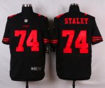 nike san francisco 49ers #74 staley black elite jerseys [oranger