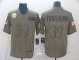 Football Pittsburgh Steelers #39 Minkah Fitzpatrick Olive 2019 Salute to Service Limited Jersey