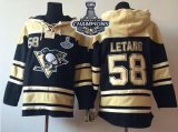 men nhl pittsburgh penguins #58 kris letang black sawyer hooded sweatshirt 2017 stanley cup finals champions stitched nhl jersey