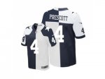 Men's Nike Dallas Cowboys #4 Dak Prescott Navy Blue White Elite Stitched NFL Split Jersey