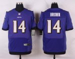 nike baltimore ravens #14 brown purple elite jerseys