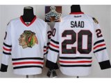 NHL Chicago Blackhawks #20 Saad white 2015 Stanley Cup Champions