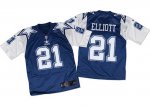 Men's Nike Dallas Cowboys #21 Ezekiel Elliott Navy Blue White Throwback Elite NFL Jerseys