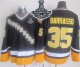 Men Pittsburgh Penguins #35 Tom Barrasso Black Yellow CCM Throwback 2017 Stanley Cup Finals Champions Stitched NHL Jersey