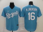 Men's Kansas City Royals #16 Bo Jackson Light Blue 2020 Stitched Baseball Jersey