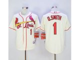 mlb st. louis cardinals #1 ozzie smith cream cool base jerseys