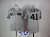 2013 world series mlb boston red sox #41 lackey grey jerseys