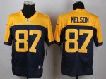 nike green bay packers #87 nelson yellow and blue limited jersey