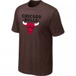 nba chicago bulls big & tall primary logo Brown T-shirt