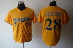 Baseball Jerseys milwaukee brewers #28 fielder yellow[2011]