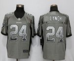 Men NFL Oakland Raiders #24 Marshawn Lynch Nike Grey Drift Fashion Elite Jerseys