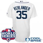 2012 world series mlb detroit tigers #35 verlander white jerseys