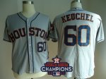 Men Houston Astros #60 Dallas Keuchel Grey 2017 World Series Champions Patch MLB Jersey