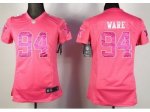 nike women nfl dallas cowboys #94 ware pink jerseys