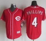 mib jerseys Cincinnati Reds #4 Phillips Red New Cool Base Stit