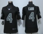Men's Oakland Raiders #4 Derek Carr Black Impact Limited Nike NFL Jerseys