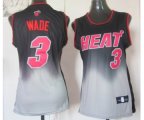 women nba miami heat #3 wade black and grey jerseys