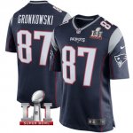 Men's NIKE NFL New England Patriots #87 Rob Gronkowski Navy Blue Super Bowl LI Bound Game Jersey