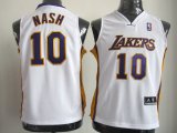 youth nba los angeles lakers #10 unveil steve nash white jerseys