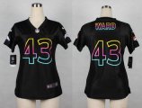 nike women nfl denver broncos #43 ward fashion black jerseys