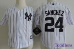 Toddlers MLB New York Yankees #24 Gary Sanchez Majestic Home White Cool Base Jerseys