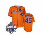 2015 World Series mlb jerseys new york mets #45 wheeler orange