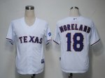 MLB Jerseys Texas Rangers 18 Moreland white Cool Base