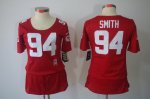 nike women nfl san francisco 49ers #94 smith red [breast cancer