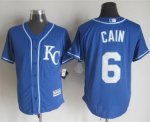 mlb jerseys kansas city Royals #6 Cain Blue Alternate New Coo