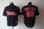 mlb philadephia phillies #58 papelbon black cheap jerseys