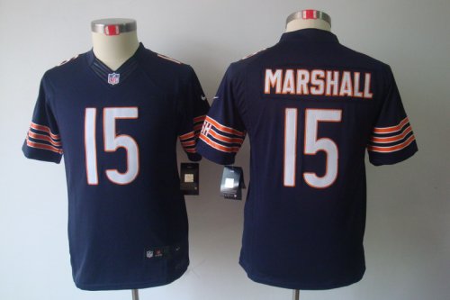 nike youth nfl chicago bears #15 marshall blue jerseys [nike lim
