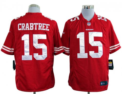 nike nfl san francisco 49ers #15 crabtree red jerseys [game]