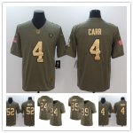 Football Oakland Raiders Hot Players Limited Olive and Gold number 2017 Salute to Service Jersey