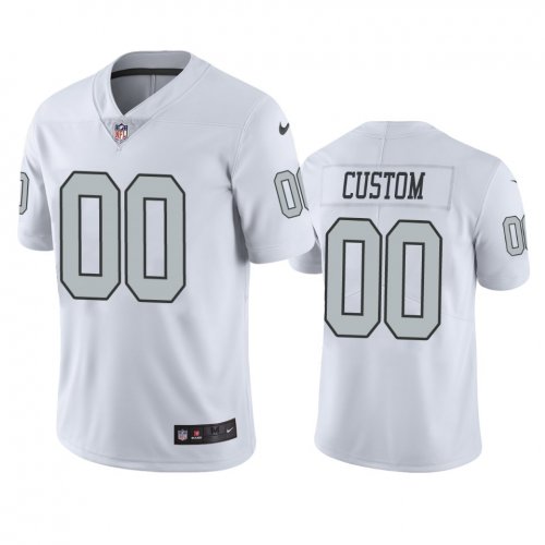 Oakland Raiders #00 Men\'s White Custom Color Rush Limited Jersey