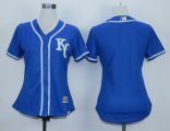 women mlb kansas city royals blank blue majestic cool base jerseys [kc]