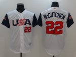 Men's USA Baseball #22 Andrew McCutchen Majestic White 2017 World Baseball Classic Stitched Jersey