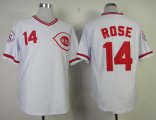 mlb cincinnati reds #14 rose white m&n jerseys
